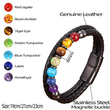 Load image into Gallery viewer, Chakra Men Bracelet 7 Color Natural Healing Stone
