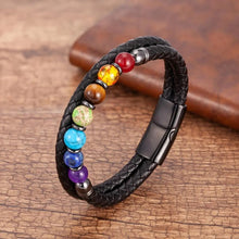Load image into Gallery viewer, Chakra Men Bracelet 7 Color Natural Healing Stone
