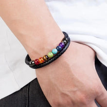 Load image into Gallery viewer, Chakra Men Bracelet 7 Color Natural Healing Stone
