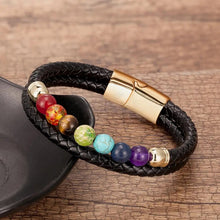 Load image into Gallery viewer, Chakra Men Bracelet 7 Color Natural Healing Stone
