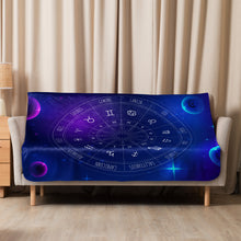 Load image into Gallery viewer, Astrology Wheel Sherpa blanket
